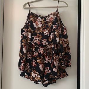 spaghetti strap off the shoulder romper